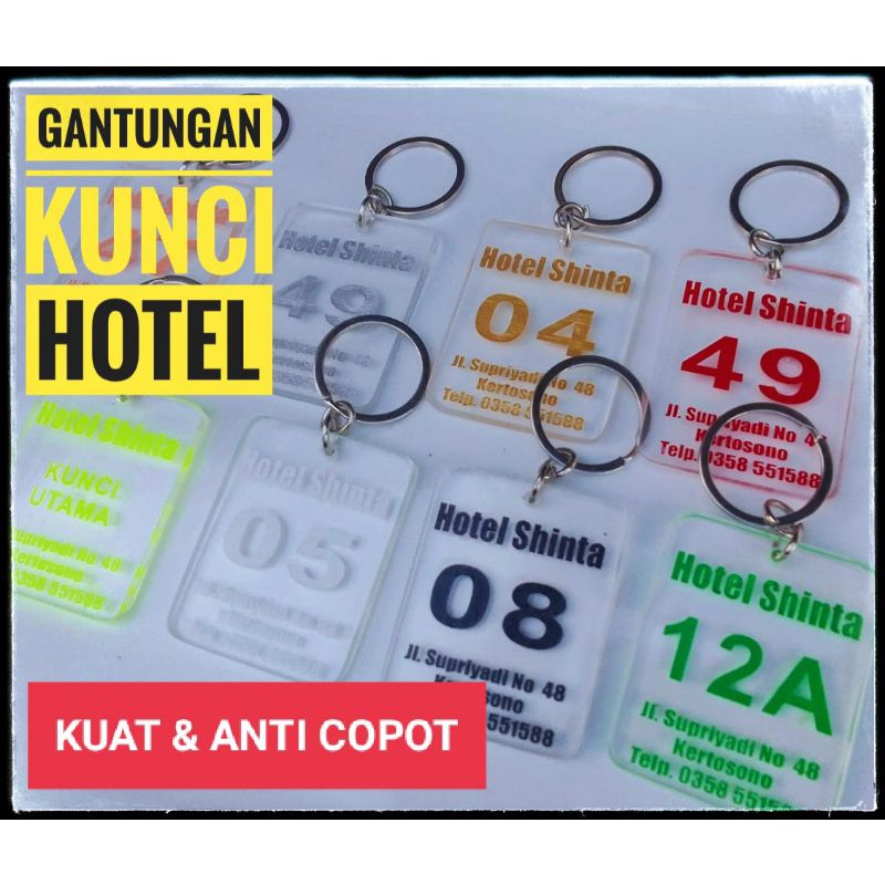 Gantungan Kunci HOTEL, RUMAH KOST terkuat Tebal Awet Anti Putus Thick Strong Durable Long Lasting Key Chain