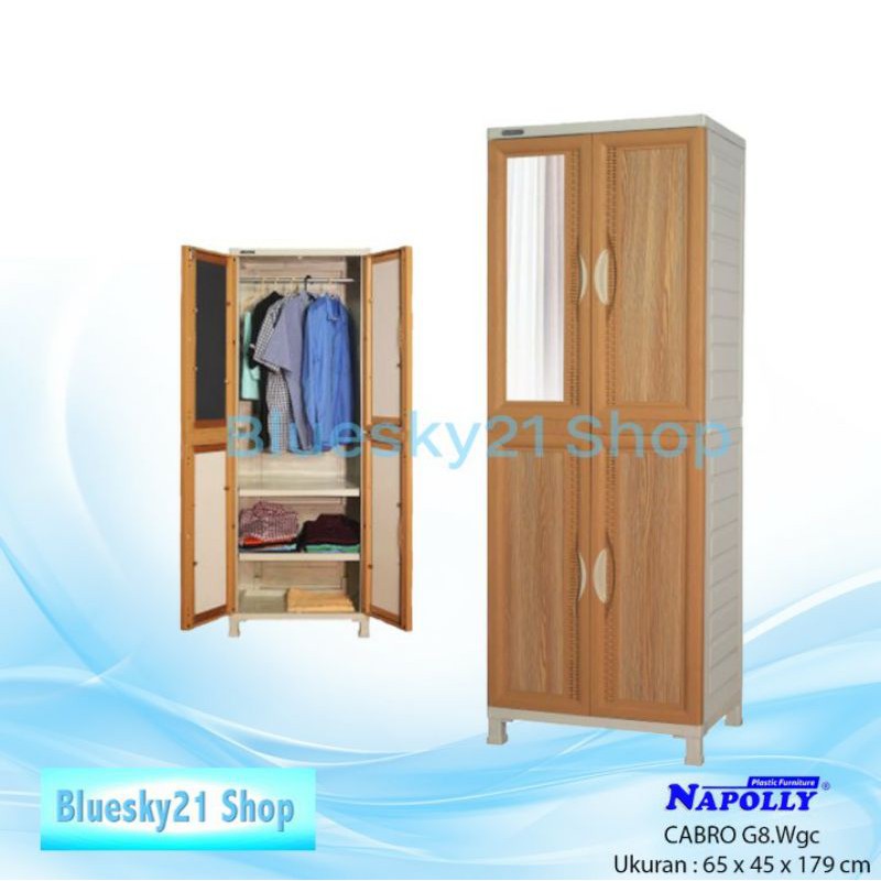LEMARI PLASTIK NAPOLLY DENGAN KACA/ LEMARI GANTUNG NAPOLLY CABRO -G88.WgC