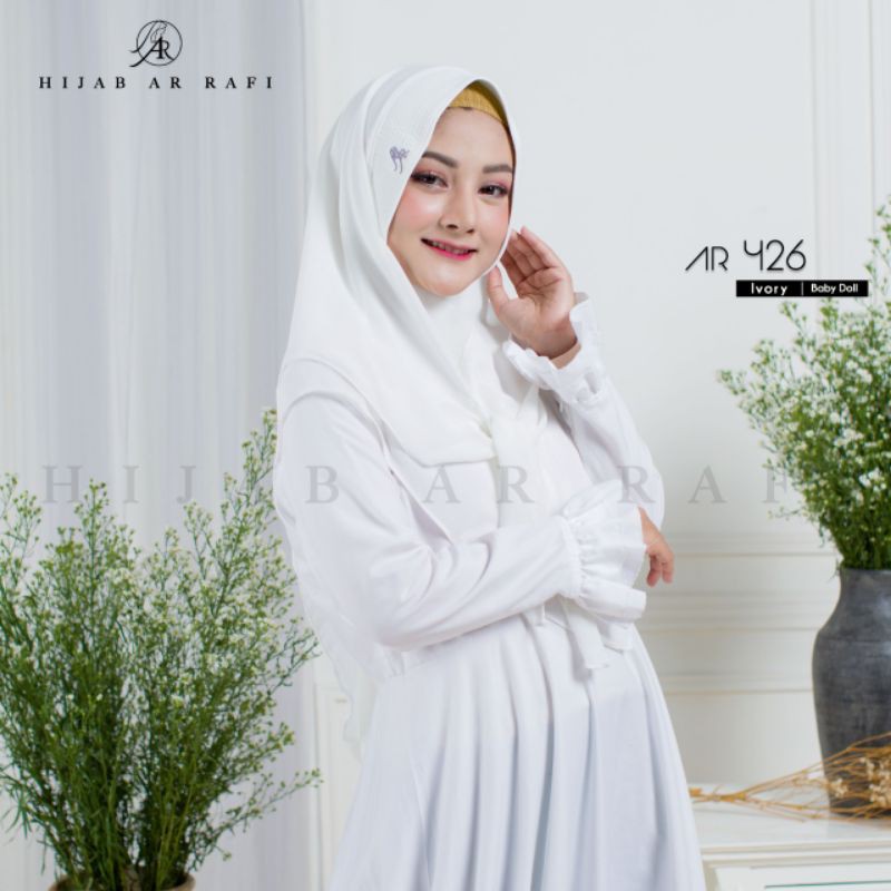 TERLARIS √ Ar 426 hijab instan by hijab ar rafi original hijab instan - INAYAHHIJAB-Ivory