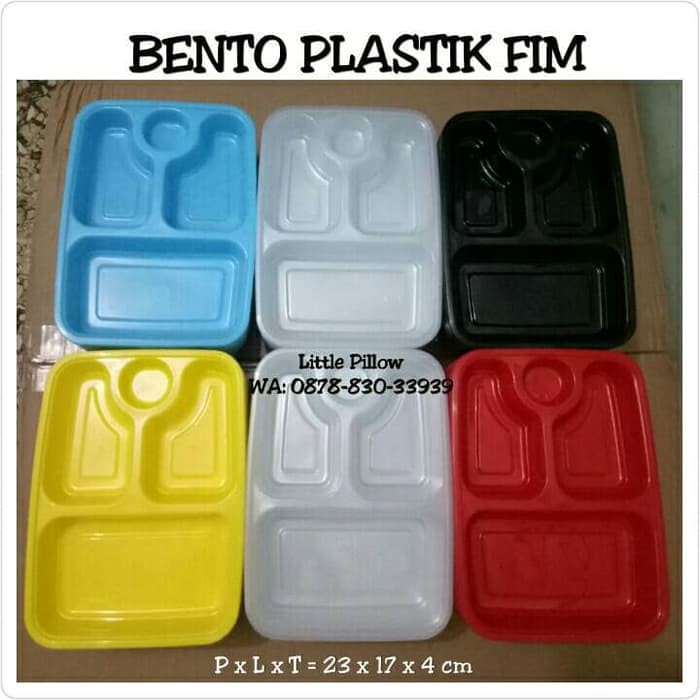 Ready Stok Box Bento Plastik FIM Sekat Kuning Bento Plastik Tray Bento Plastik