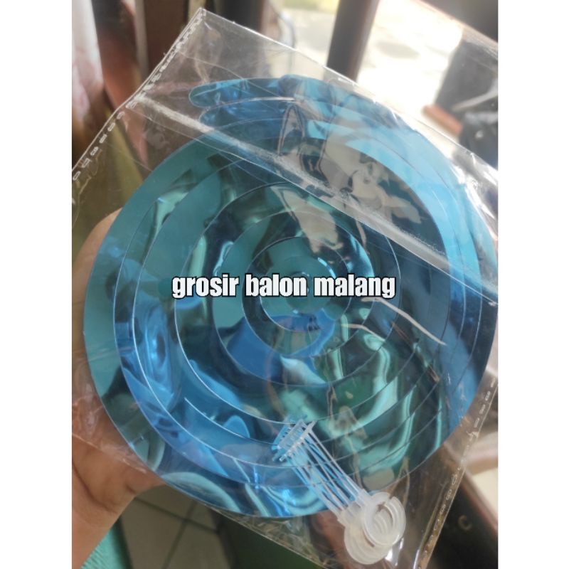 liontin frill rumbai hiasan dekorasi slinger pvc helix tunggal