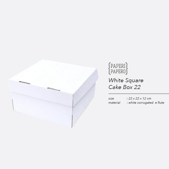 

Populer] White Cake Box - Kotak / Dus / Packaging Kue Bolu (22 X 22 X 12 Cm)