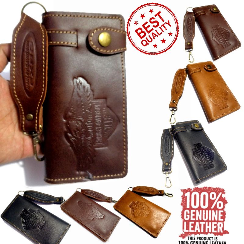 dompet panjang kulit asli 100% Harley Davidson termurah biker gear