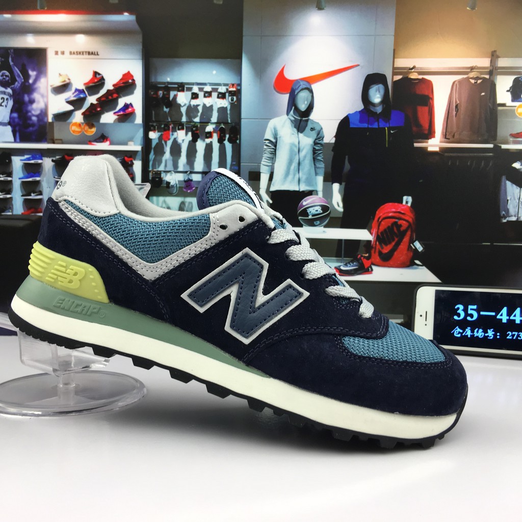 original new balance 574 nb574 navy blue for men women breathable running  shoe | Shopee Indonesia