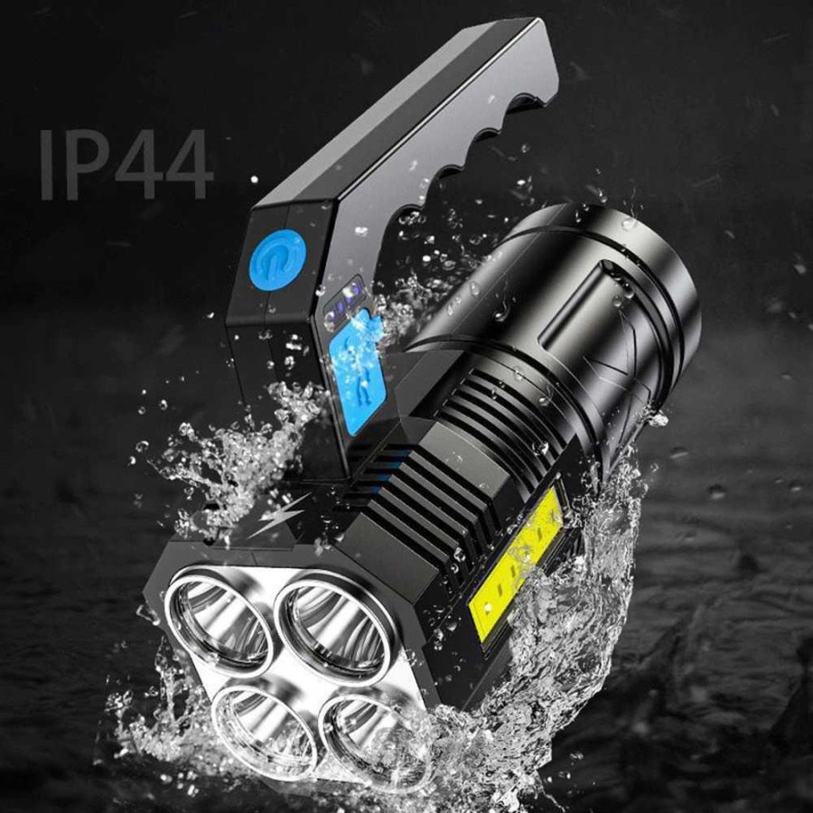 Senter Darurat Portable Flashlight Rechargeable LED+COB 1200mAh - SL16 - Black