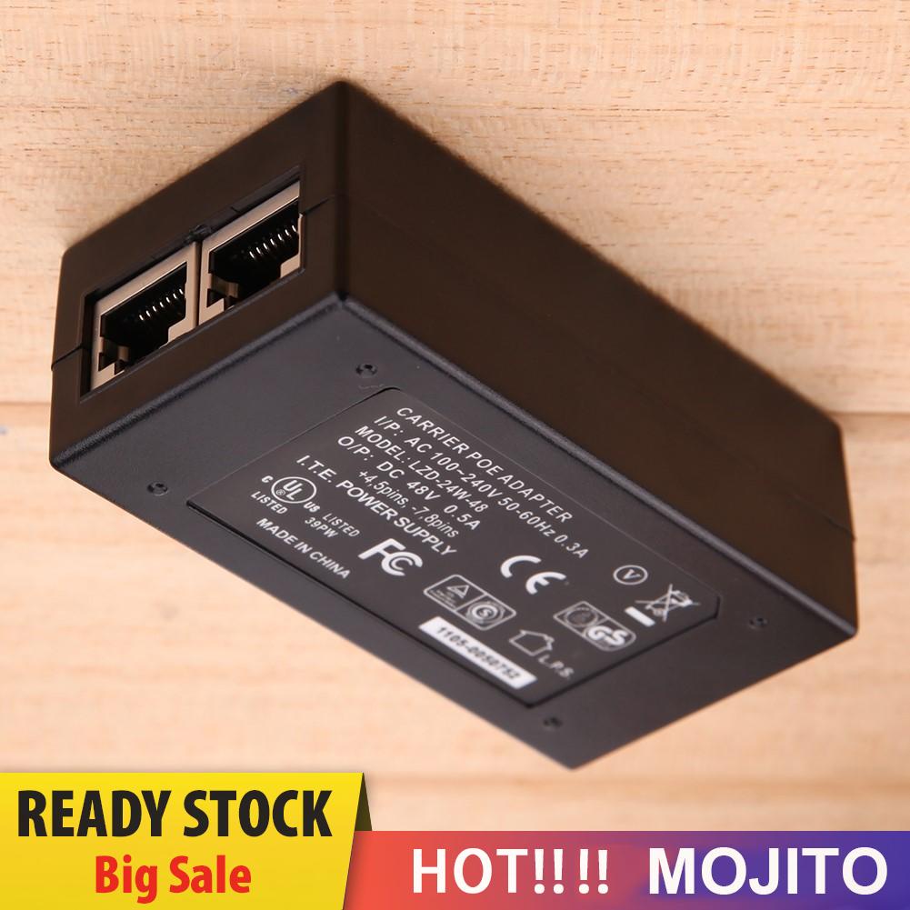 MOJITO 48V 0.5A 24W Desktop POE Power Injector Ethernet Adapter Surveillance CCTV