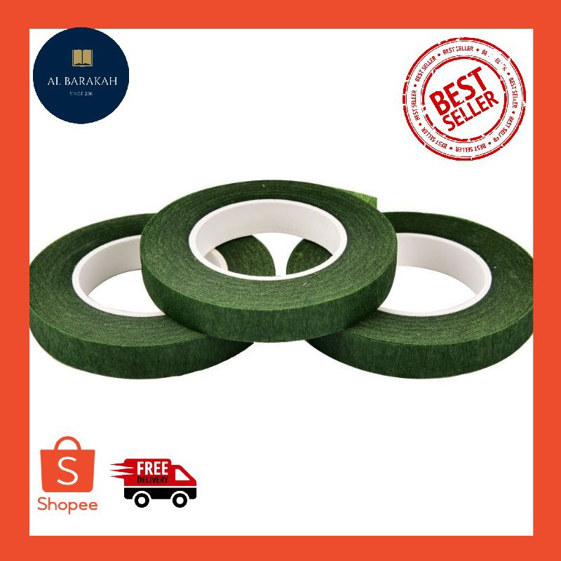 

SELOTIP KERAJINAN / FLORAL TAPE / SELOTIP BUNGA DAUN / SELOTIP TANGKAI BUNGA