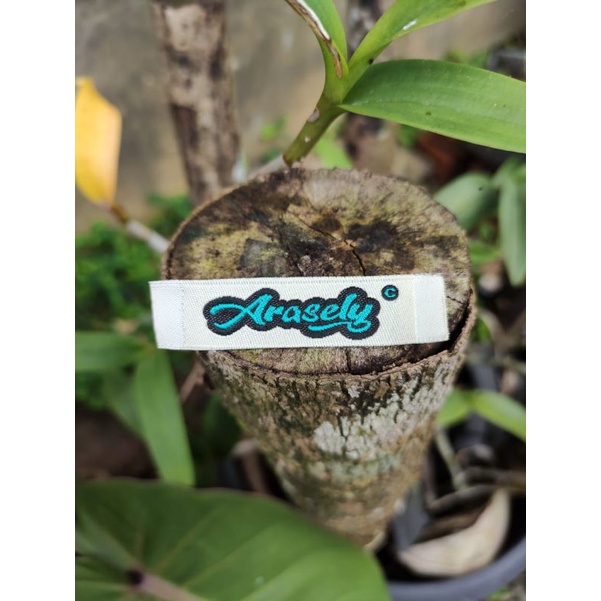 Cetak Label Baju bordir woven Merek pakaian ukuran 1,5cm x 6 cm custom