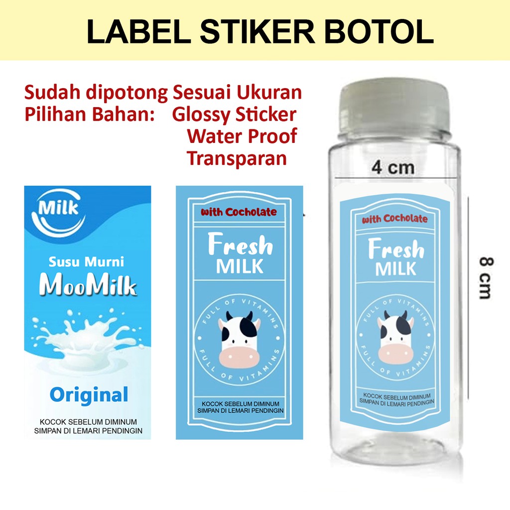 

STIKER LABEL PRODUK KEMASAN MINUMAN BOTOL SUSU PUDOT JUICE ISI 100 PCS
