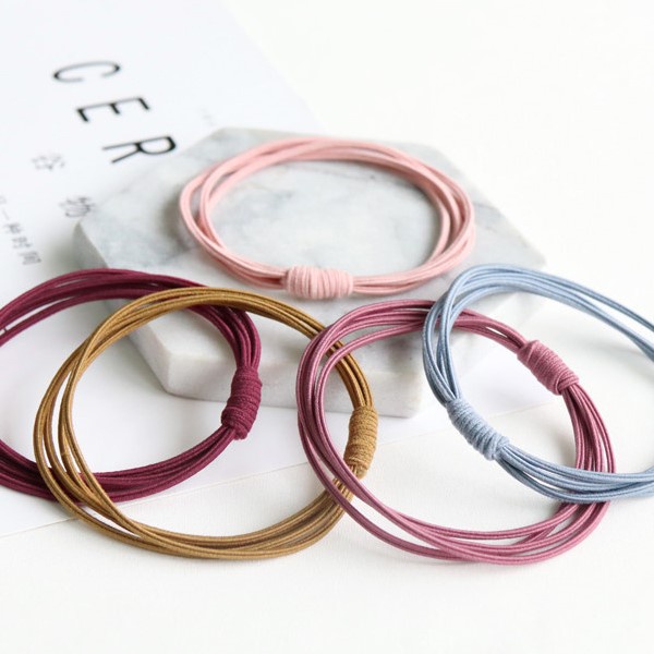 Reseller Welcome - F5104 (1PCS) Karet Rambut Korea Polos 3 IN 1 / Ikat Rambut / Karet Rambut Elastis-3