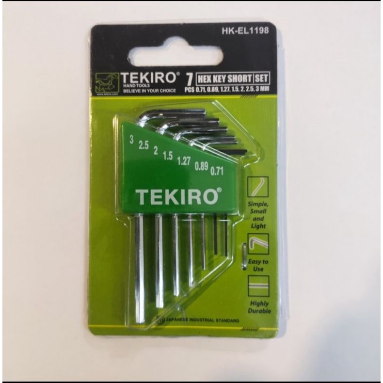 TEKIRO KUNCI L SET ELEKTRONIK 7PCS 0,71-3MM HEX KEY ELECTRO