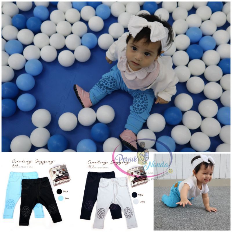 leging bayi anti selip crawling jegging 1pack isi 2pcs