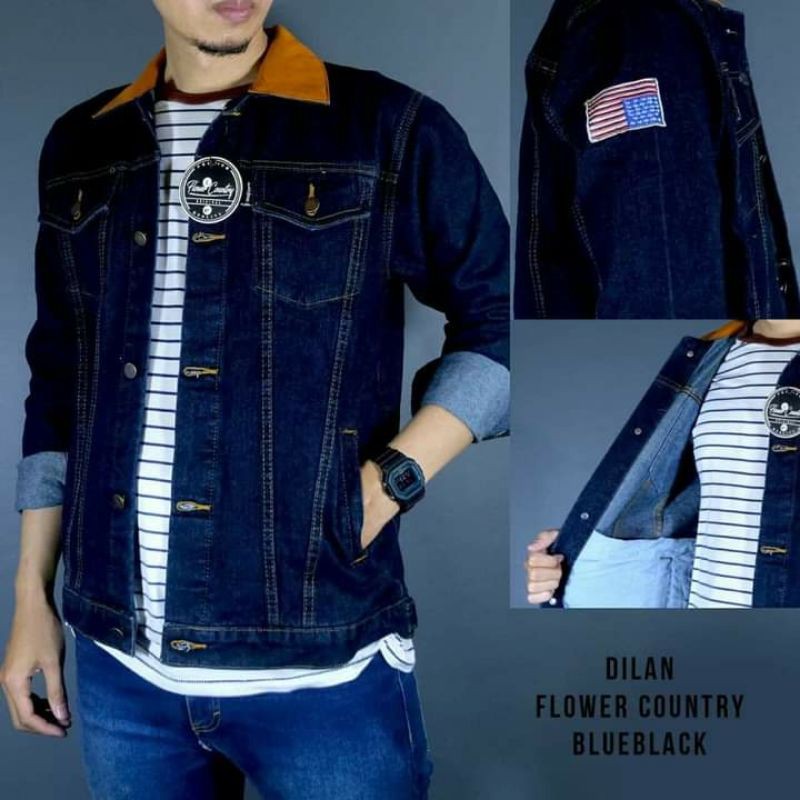 Jaket jeans pria/jaket jeans dilan/jaket pria/jaket/COD BAYAR DI TEMPAT/jaket jeans kancing