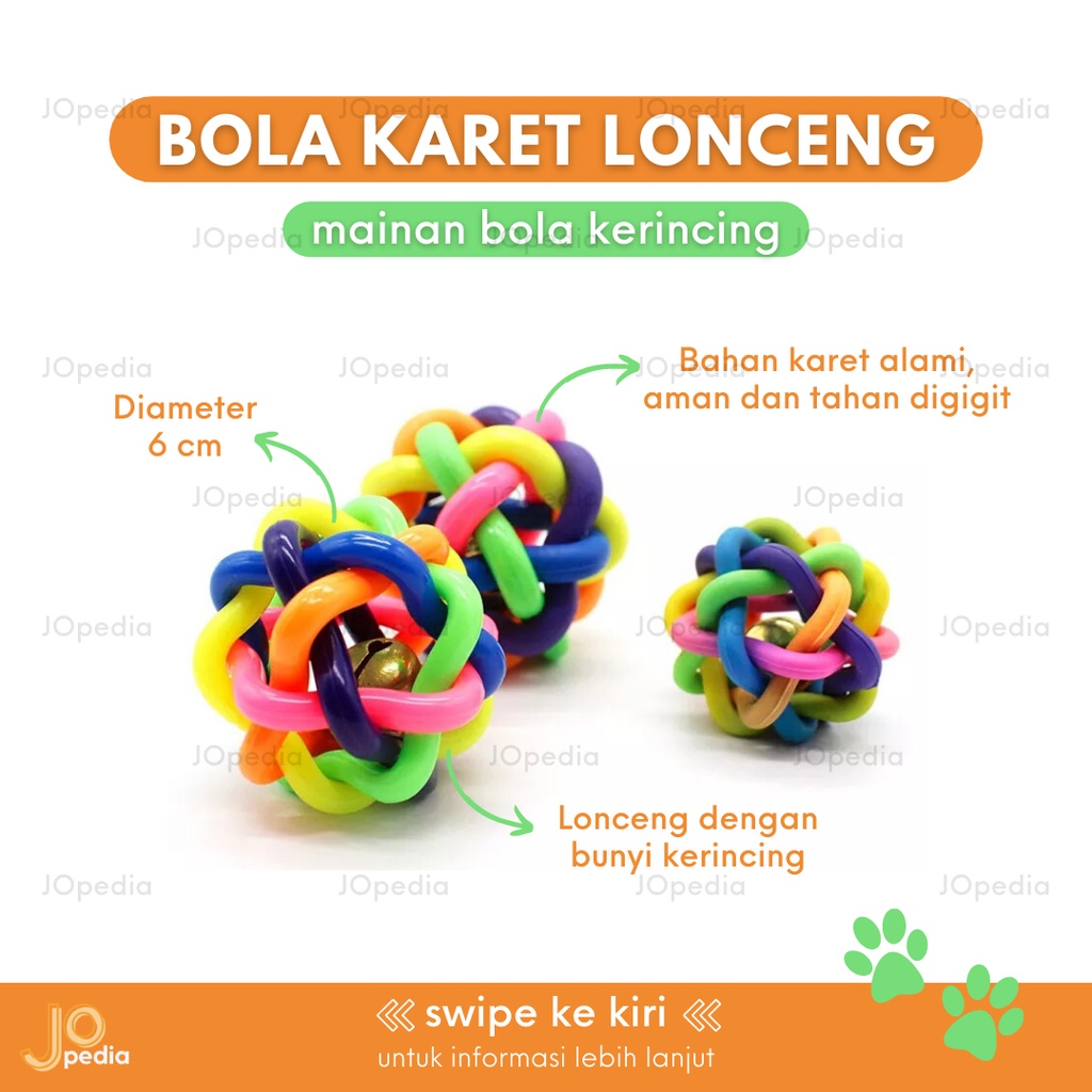 BOLA KARET LONCENG Mainan Kucing Anjing Gigit Kerincingan Dog Cat Toy