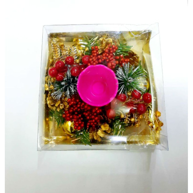 Tempat Lilin Doa Dekorasi Krans Natal Tinsel Kado Kristen Lilin Doa Murah Hiasan Natal