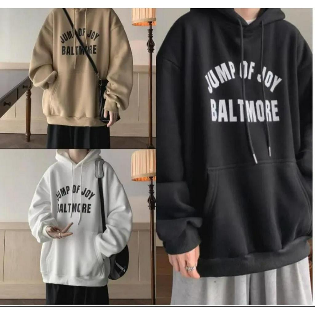 HOODIE UNISEX OVERSIZE JUMP OF JOY FIT TO XL HOODIE FLEECE TEBAL HALUS TERBARU