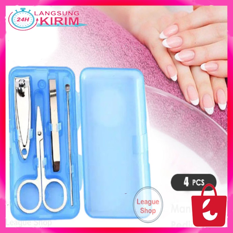 [BISA COD] 1 Set Stainless Steel Gunting Kuku Manicure Pedicure 4 in 1 Set Gunting Kuku 1 Set Gunting Bayi Alat Kecantikan