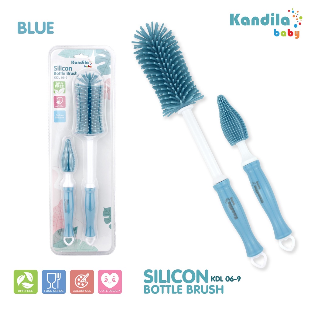 Kandila Baby Silicone Bottle And Nipple Brush KDL 06-9 Sikat Silikon Botol dan Nipple Bayi