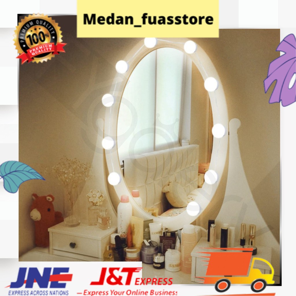 Medan_FUAS STORE - Lampu Led Meja Rias Makeup Light KIt Tumblr Cermin Kaca HL0075
