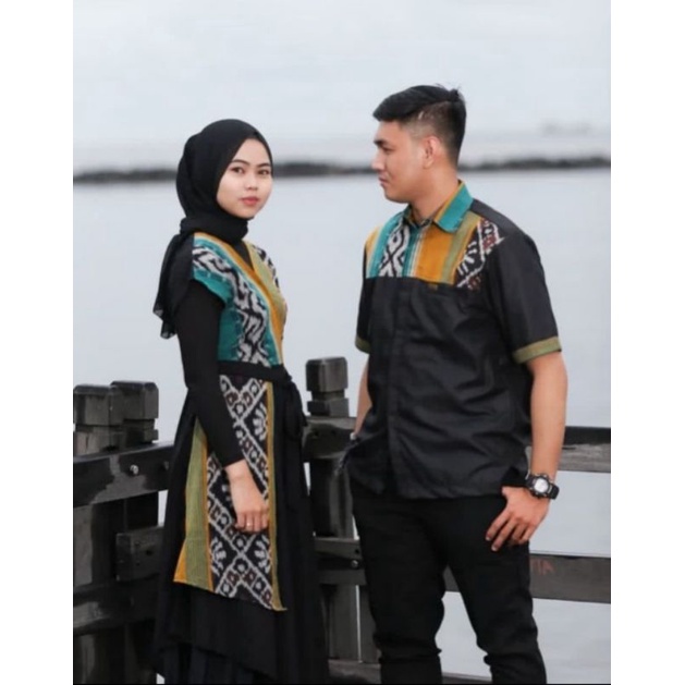 READY STOK aurora dress tenun etnik asli set couple baju wanita seragam keluarga kondangan pesta prewedding kantor motif sumba toraja ntb ntt kemeja pria panjang pendek sarimbit tunik gamis outer kardigan jepara