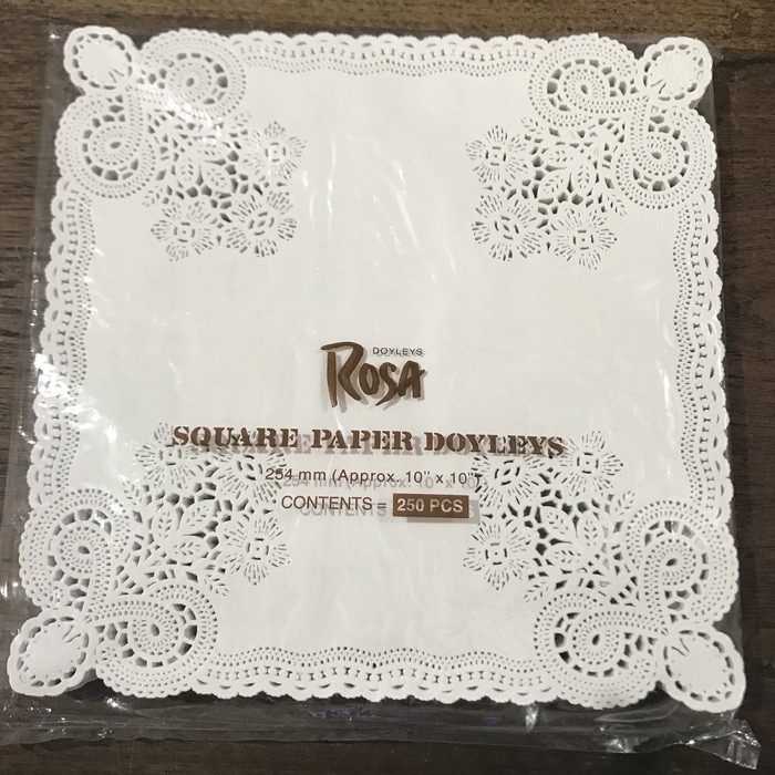 Paper Doyleys uk 10&quot; (Alas Renda Kue Kotak) -  isi 250lbr