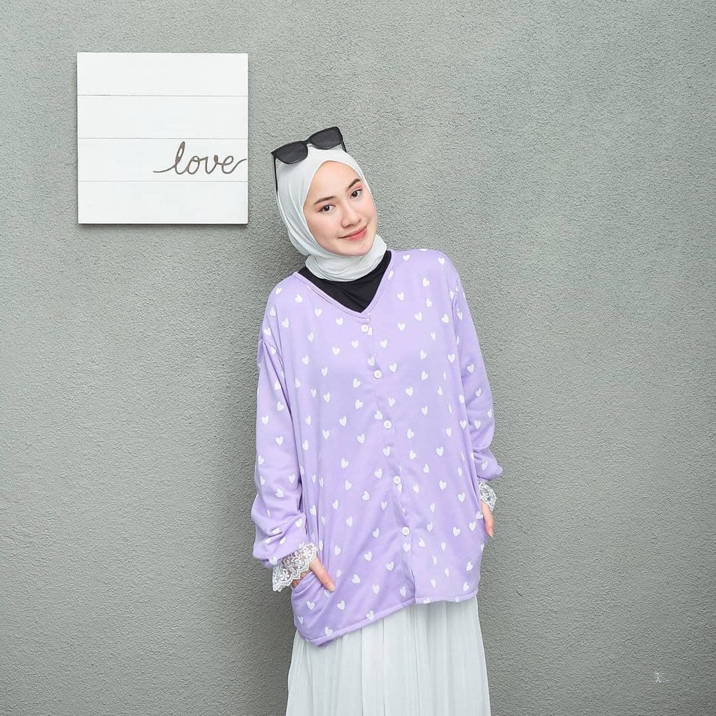 Nara Grosir - Lace Love Outer  | Fashion Terkini | Sweater Termurah