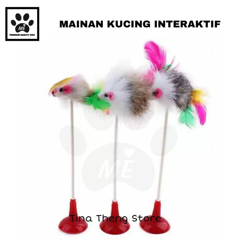 Mainan Kucing &quot;BOLA/ BULU AYAM/ TIKUS GOYANG&quot; Cat Toys