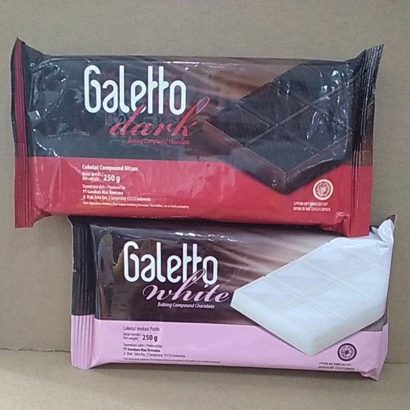 Galetto Baking Compound Chocolate 250 gr(Dark-White)