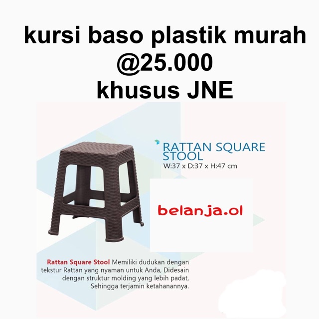 kursi baso plastik rotan khusus jne /bangku baso plastik rotan khusu jne