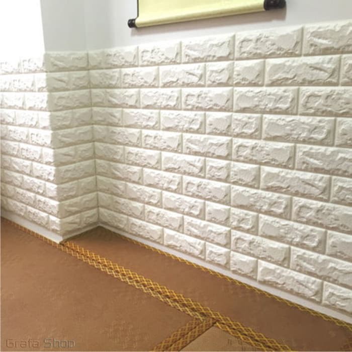 WALLPAPER 3D FOAM BRICKFOAM BATA WALLSTICKER HIASAN DINDING DEKORASI DIY COD 70CM X 77CM