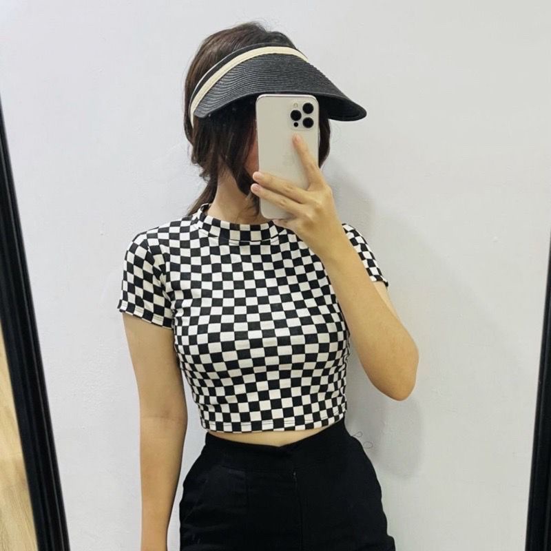 Kaos Crop Top Cewek / Blouse Wanita / Baju Crop