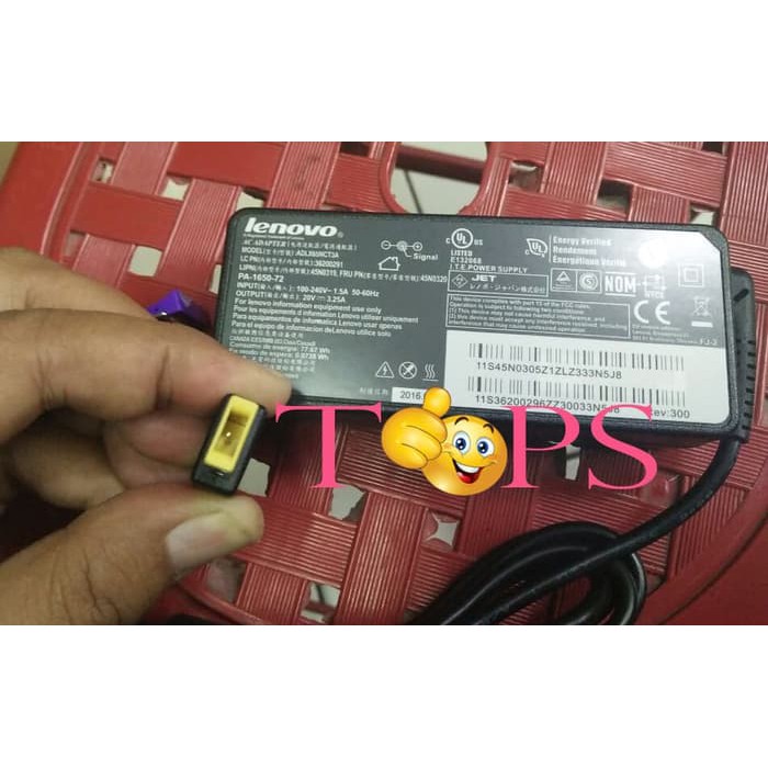 Adaptor/Charger Laptop LENOVO 20V - 3.25A (plug USB/square mouth)