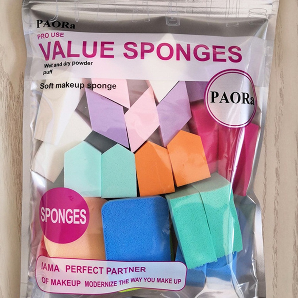 10pcs / Set Spons Puff Bentuk Telur Bulat Bahan Latex Warna Acak Untuk Makeup / Kosmetik Wanita