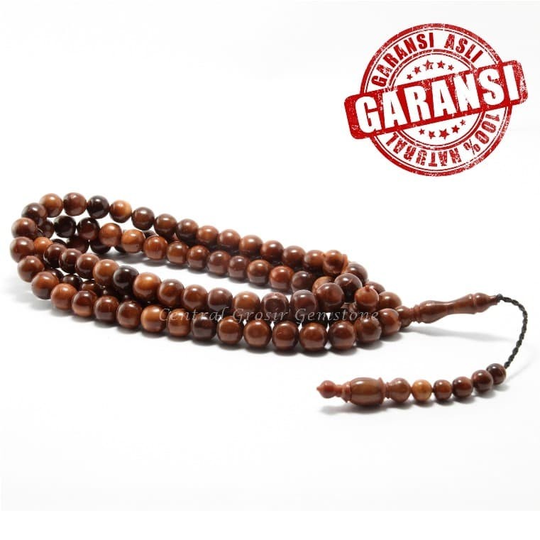 Tasbih Kayu Kokka Asli 99 Butir Coklat Hitam Kaukah Original