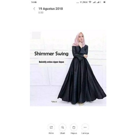 Shimmer swing dress fashion muslim remaja wanita