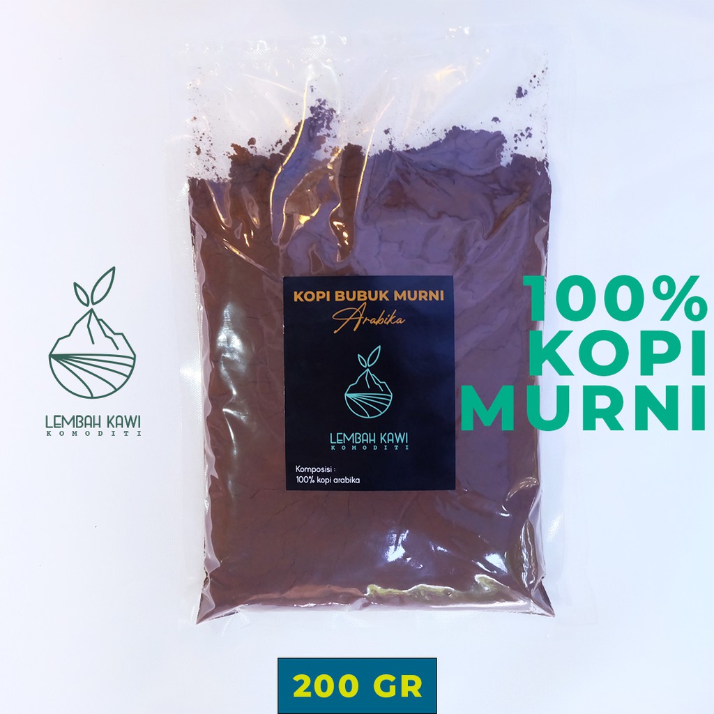 

KOPI BUBUK MURNI ARABIKA 200 GRAM KOPI HITAM ASLI TANPA GULA