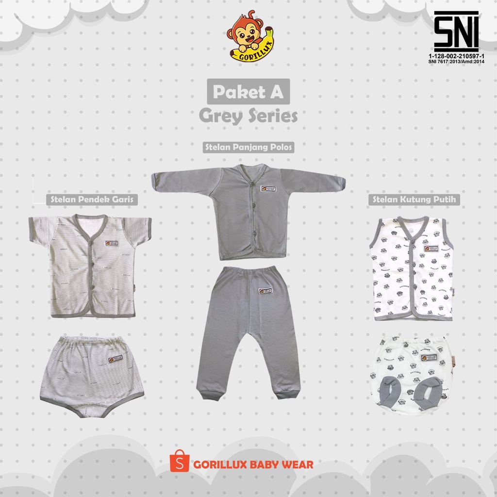 Gorillux Paket Baju Bayi Newborn SNI - Paket Baju Bayi Baru Lahir Gorilux