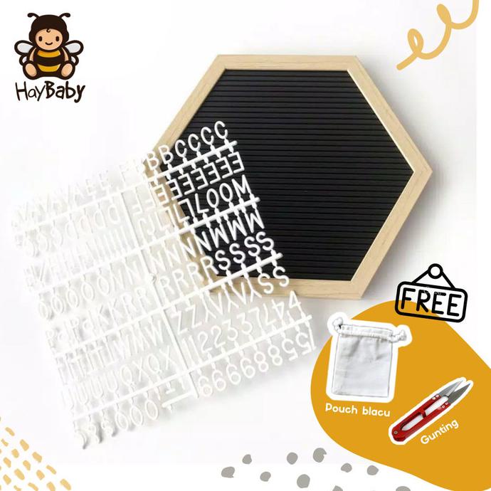 

BARU! FELT LETTER BOARD HEXAGON / papan nama bayi