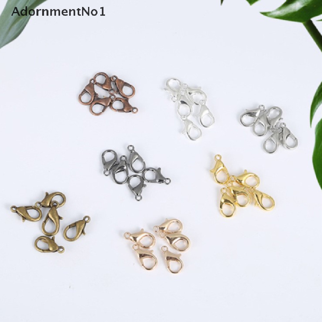 (AdornmentNo1) 50pcs Kait Lobster Bahan Alloy Untuk Kalung / Gelang Rantai