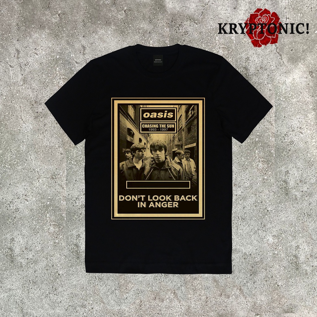 T-SHIRT/BAJU/KAOS BAND DISTRO OASIS CHASING THE SUN ORIGINAL PREMIUM QUALITY BLACK EDITION | KRYPTON