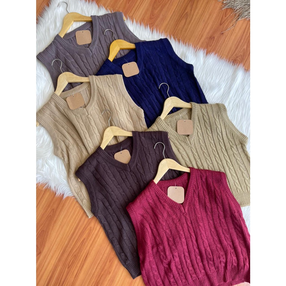 Rompi Vest Cable Rajut Anak Perempuan dan Laki-laki - Pakaian Atasan - Rompi Rajut Anak - Vest Rajut