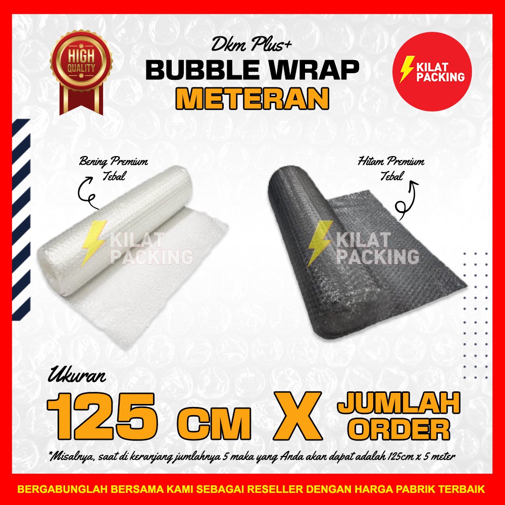 

BUBBLE WRAP METERAN (1,25M x JUMLAH ORDER) HITAM PUTIH BUBBLE WRAP MURAH DELKOMAS