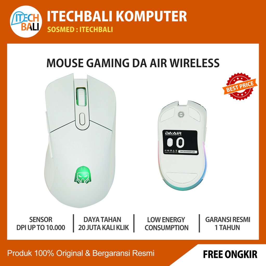 Mouse DIGITAL ALLIANCE DA Air Wireless Gaming - White