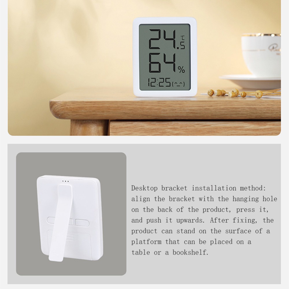 Miaomiaoce E-ink Screen LCD Large Digital display Thermometer Hygrometer ClockTimmer watch Temperature Humidity Sensor from xiaomi