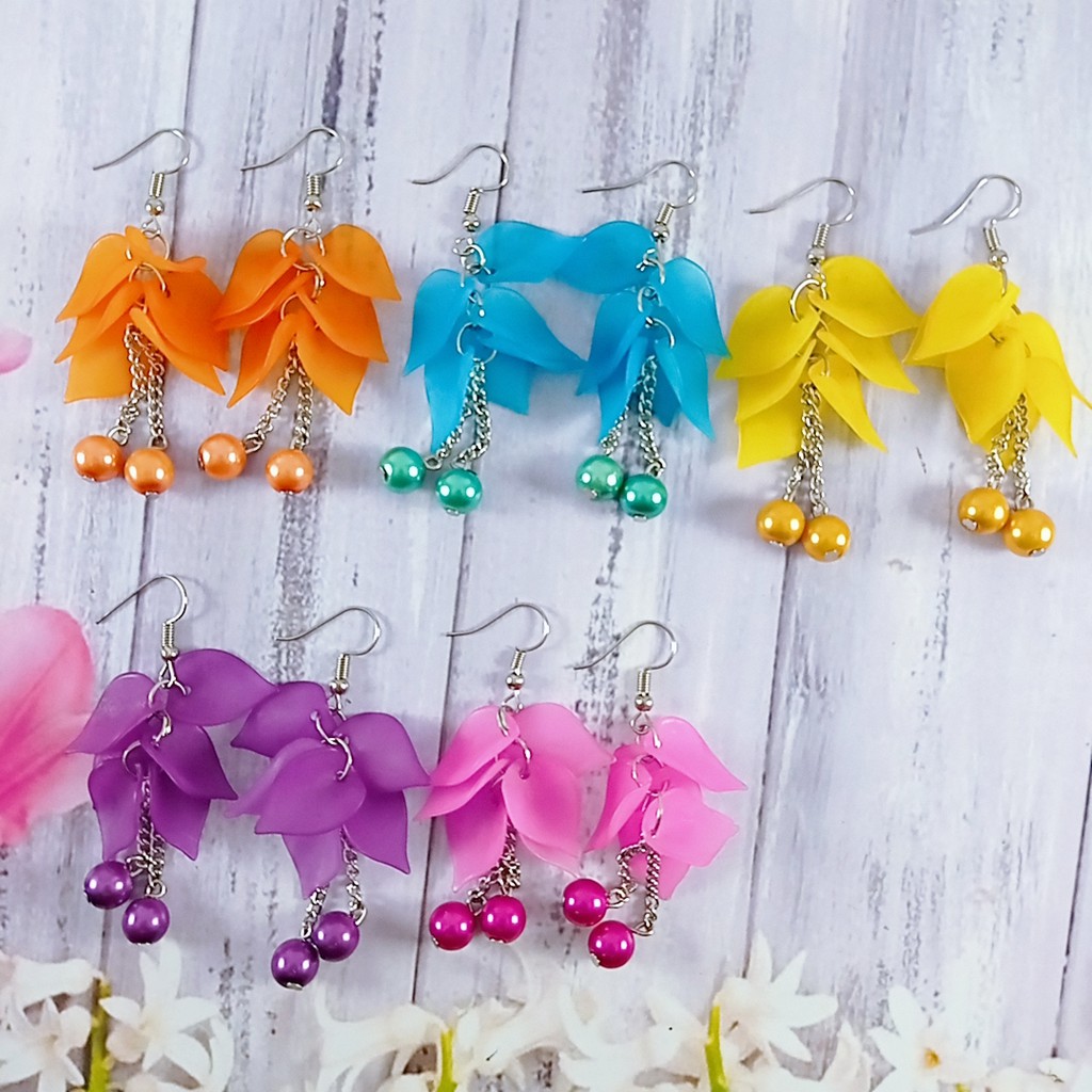 Kerabu Murah /giwang Cantik Kekinian /Anting Juntai Jurai Korea Handmade Untuk Wanita/Anting Hijab