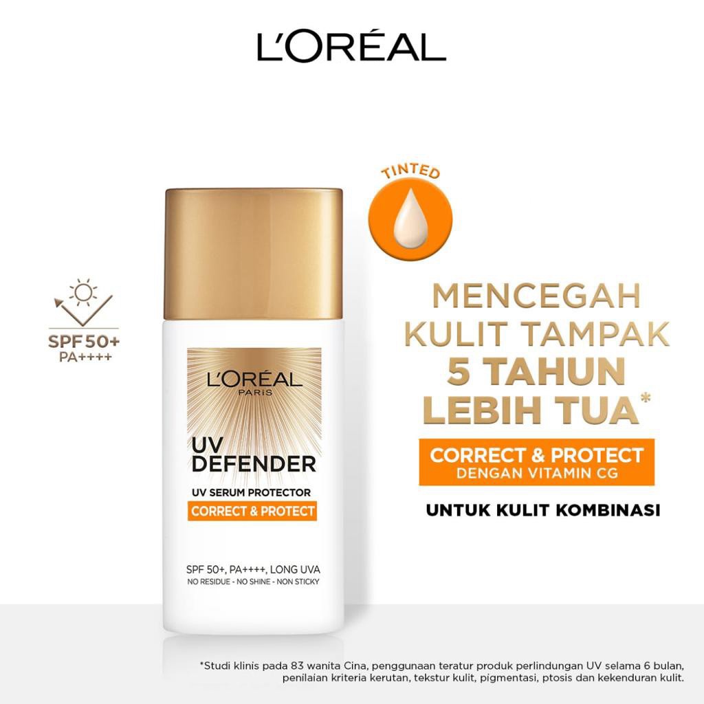 L'Oreal UV Defender Serum Protector SPF 50+ PA+++ Long UVA | Sunscreen 50mL | 15mL LOREAL