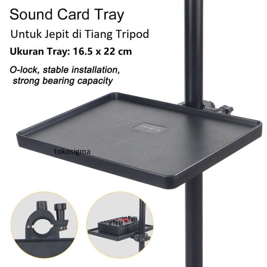 Papan Alas Baki Nampan Sound Card Tray Clamp Jepit Rod Tripod Holder