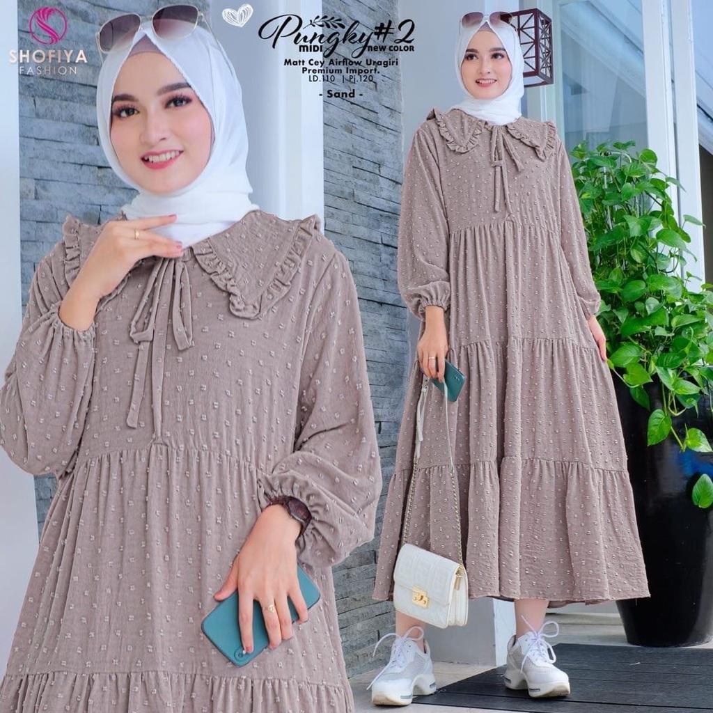 MIDI DRESS PUNKY Matt Katun Uragiri Korean PUNKY-Gamis Wanita Busui Friendly