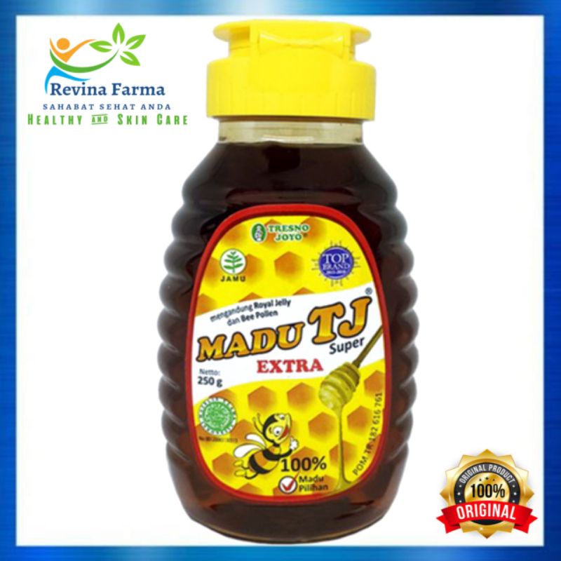 

Madu Tj Super Extra 500gr plus royal jelly & Bee pollen, Madu Murni tresno Joyo 100% Produk Original