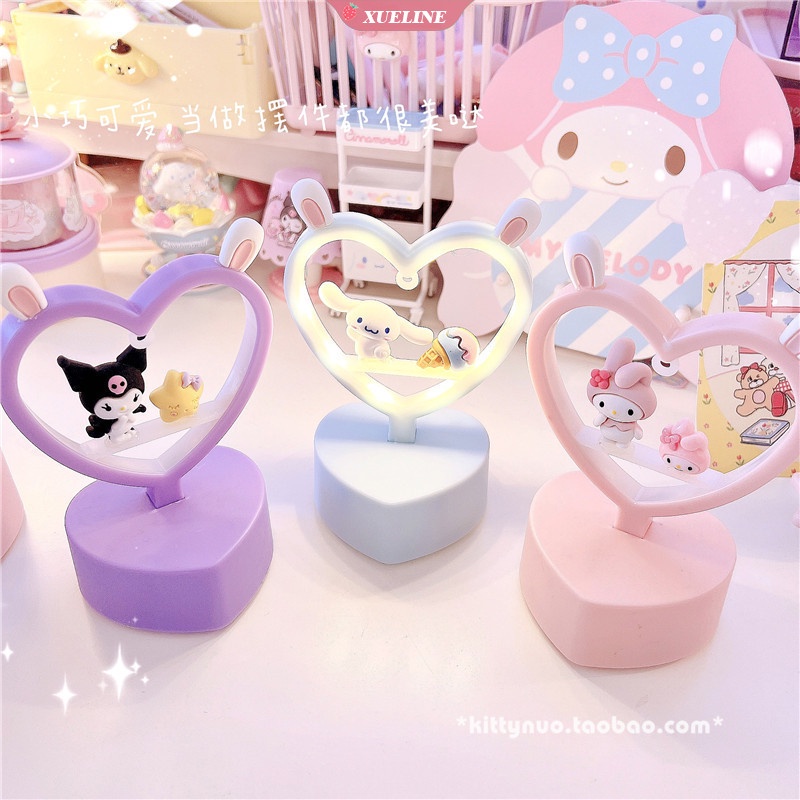 Lampu Meja Led Model Kartun My Melody Kuromi Cinnamoroll Untuk Kamar Tidur